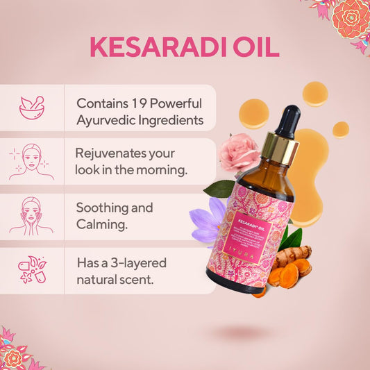 Day & Night Skincare with iYURA Kesaradi Oil® and Manjish Glow Elixir® Bundle