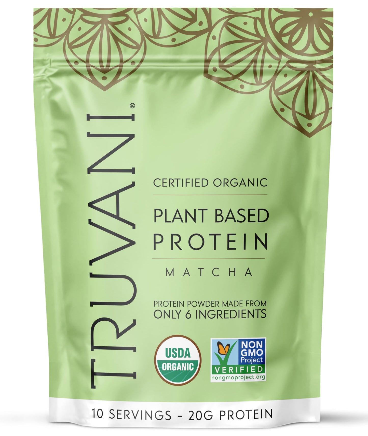 Truvani Organic Plant Based Protein Powder | Vanilla | 10 Servings | Vegan | 20g Pea Protein | Keto | Gluten & Dairy Free | Low Carb | No Added Sugar