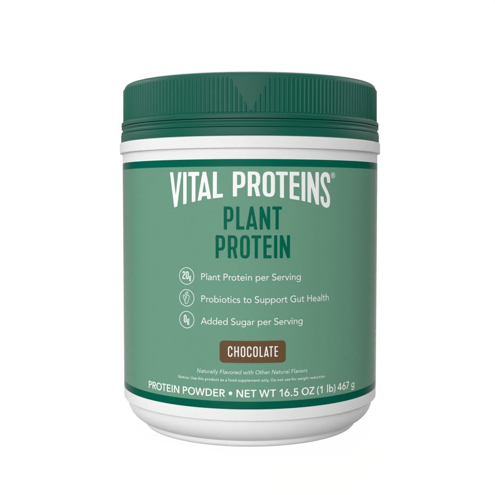 Vital Proteins Protein Powder – 20g Plant Based Protein with Chickpea – 1B CFU Probiotic for Gut Health, No Added Sugar – Vanilla, 15 oz