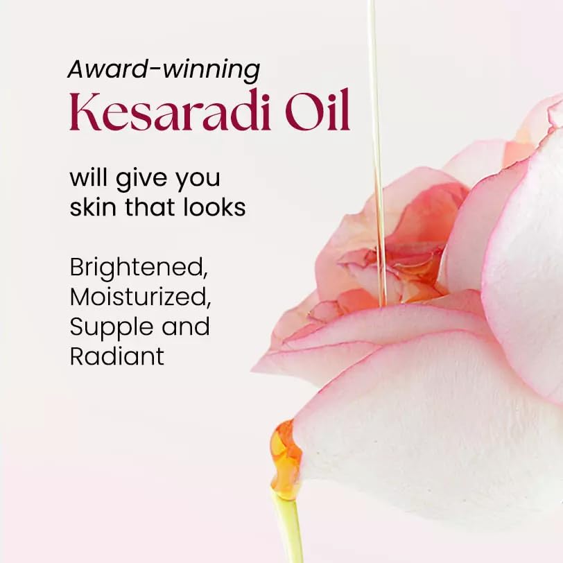 iYURA Kesaradi Face Oil - Rich in Saffron | 100% Natural | For Visibly Brighter Skin - Ayurvedic Face Moisturizer for Dull, Dry, Sensitive Skin; 1.69 fl oz