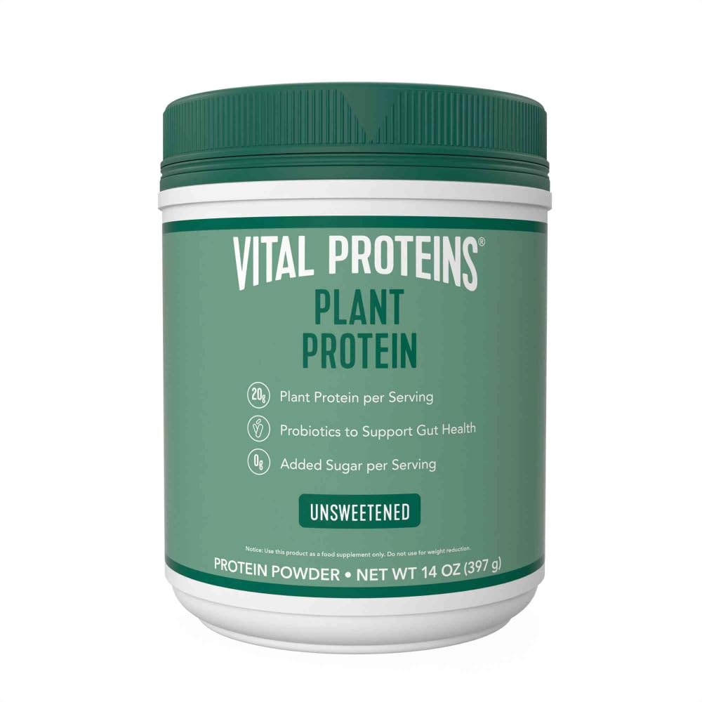 Vital Proteins Protein Powder – 20g Plant Based Protein with Chickpea – 1B CFU Probiotic for Gut Health, No Added Sugar – Vanilla, 15 oz