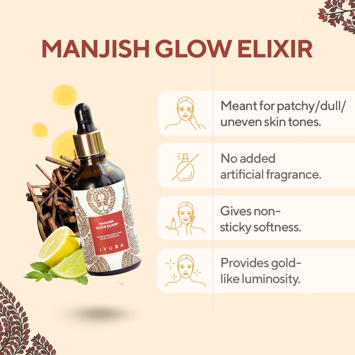 Day & Night Skincare with iYURA Kesaradi Oil® and Manjish Glow Elixir® Bundle