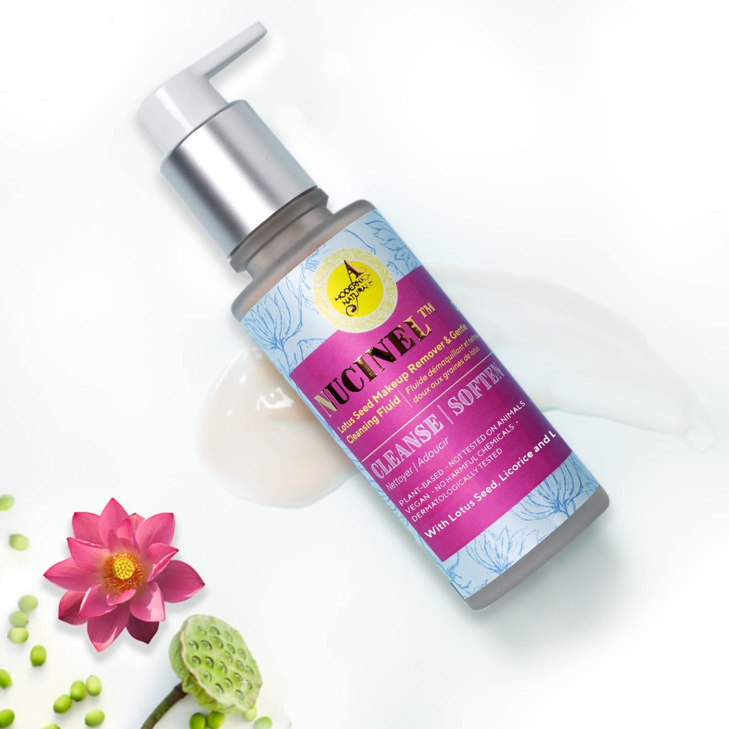 The Ayurveda Experience Nucinel Makeup Remover and Gentle Cleansing Liquid for All Skin Types Power-Clean & Power-Nourish Skin Gently - Dermatologically Tested, 3.5 oz