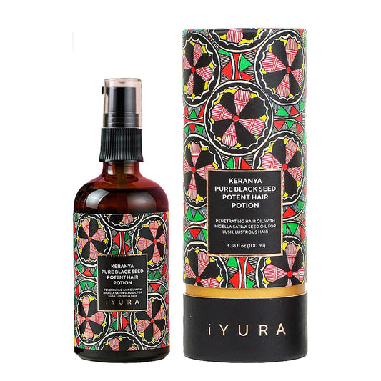 Keranya Pure Black Seed Potent Potion – Ayurvedic Oil for Shinier Looking Hair – Lightweight, Colorless Formula Suitable for All Hair Types – 3.38 fl oz
