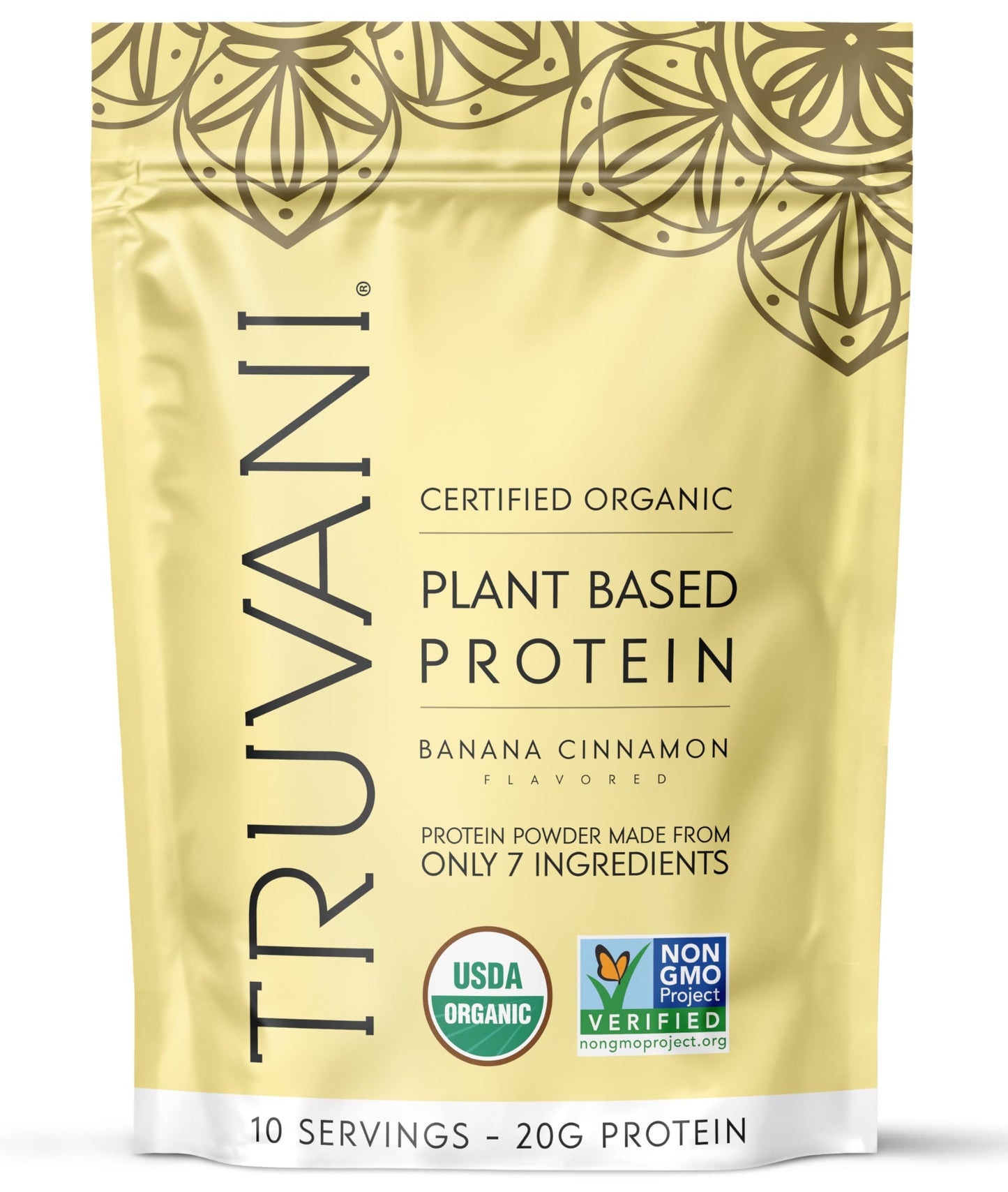 Truvani Organic Plant Based Protein Powder | Vanilla | 10 Servings | Vegan | 20g Pea Protein | Keto | Gluten & Dairy Free | Low Carb | No Added Sugar