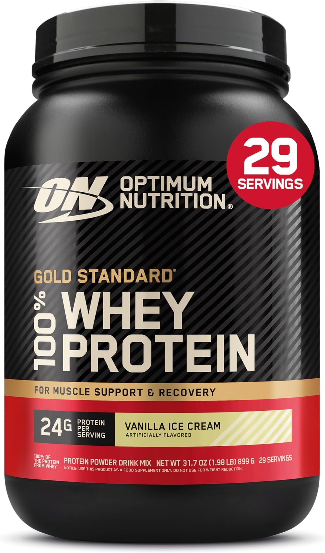 Optimum Nutrition Gold Standard 100% Whey Protein Powder, Banana Cream, 2 Pound (Packaging May Vary)
