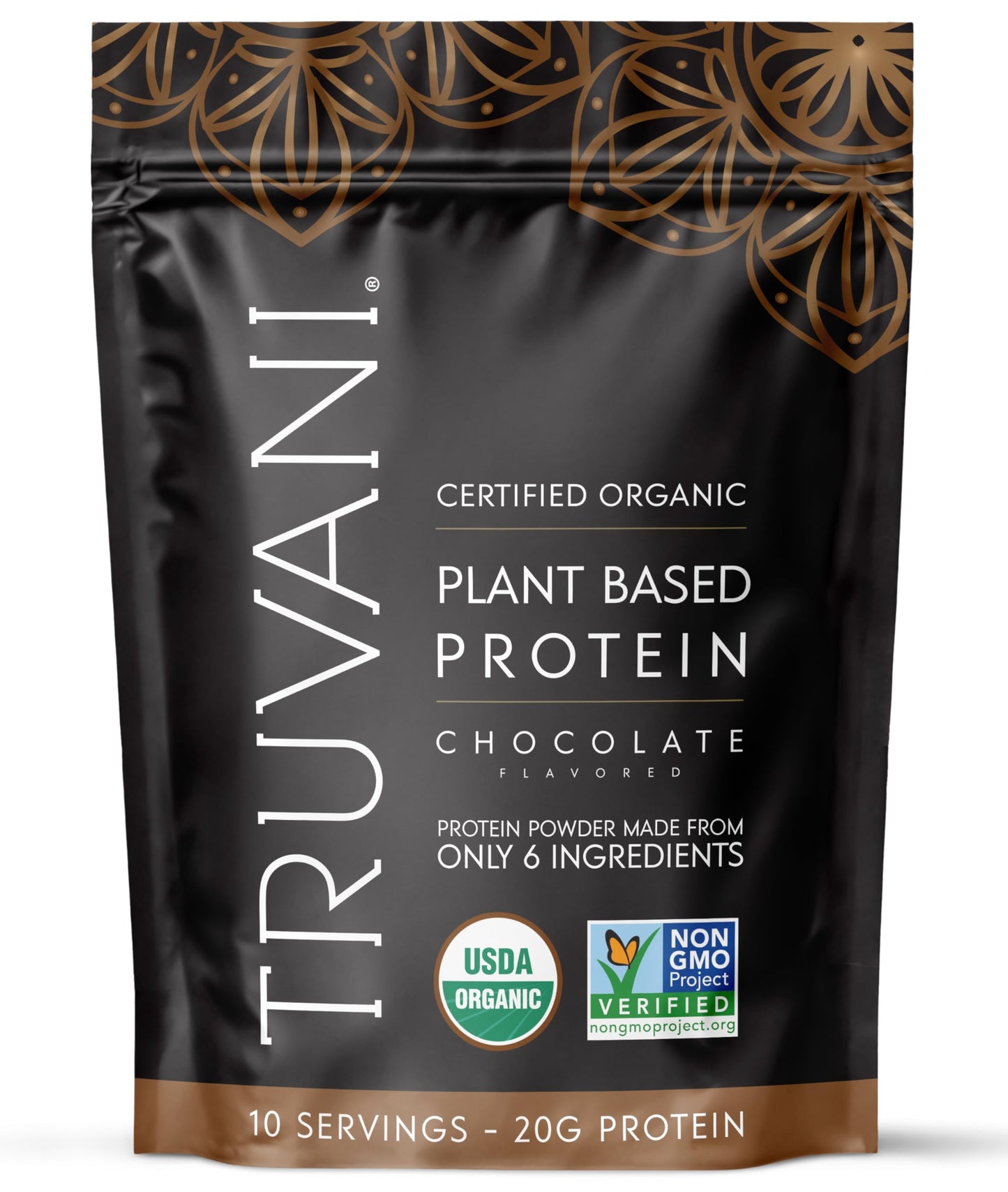 Truvani Organic Plant Based Protein Powder | Vanilla | 10 Servings | Vegan | 20g Pea Protein | Keto | Gluten & Dairy Free | Low Carb | No Added Sugar