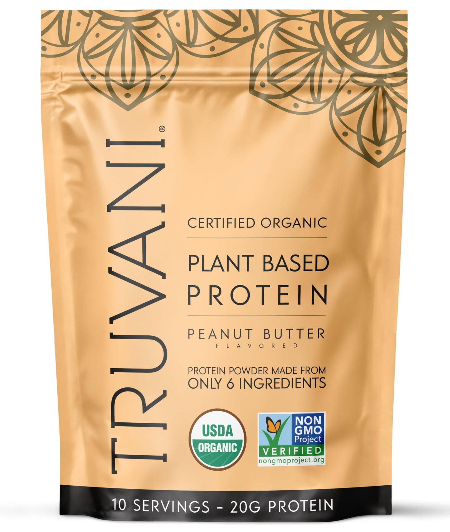 Truvani Organic Plant Based Protein Powder | Vanilla | 10 Servings | Vegan | 20g Pea Protein | Keto | Gluten & Dairy Free | Low Carb | No Added Sugar