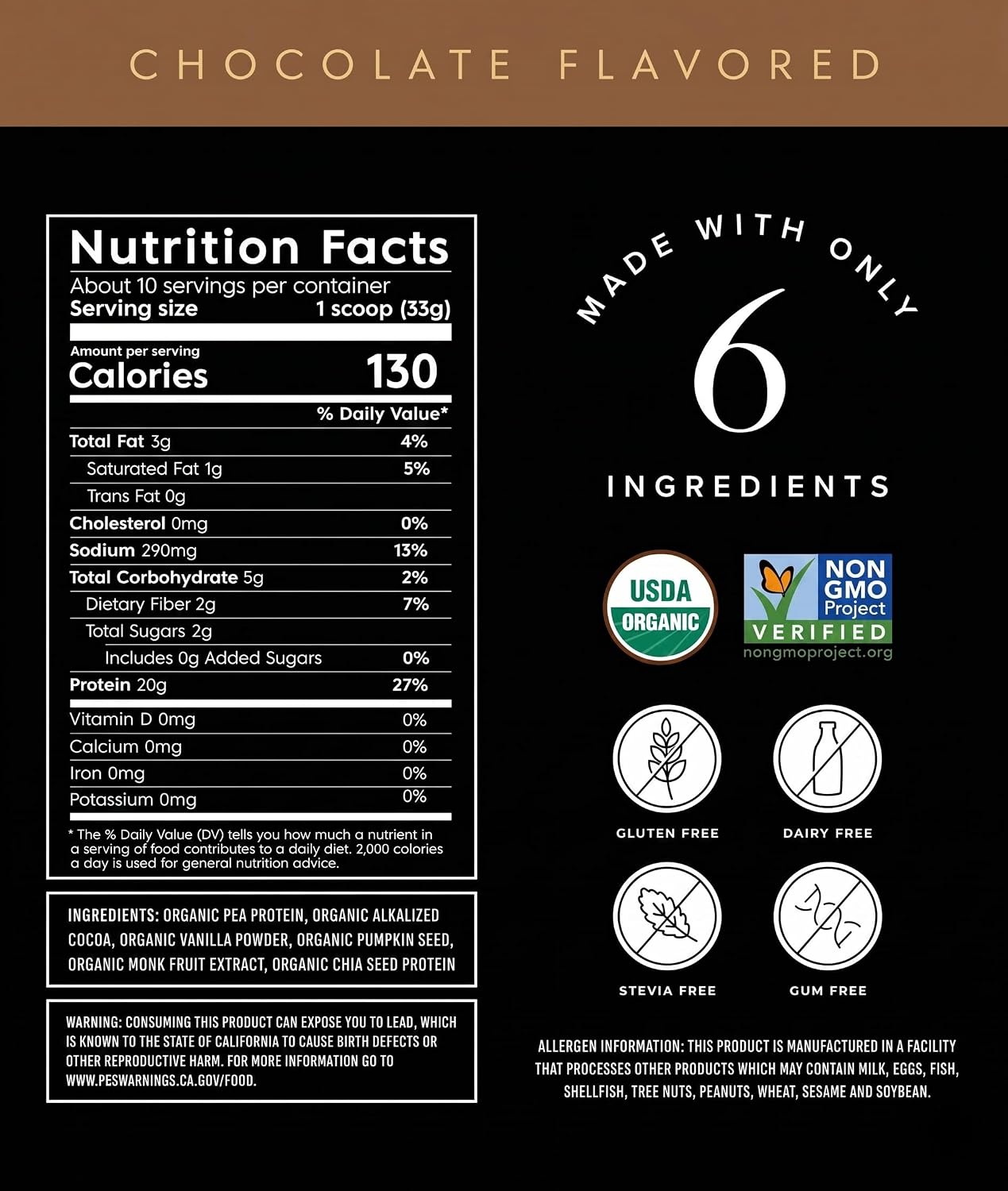 Truvani Organic Plant Based Protein Powder | Vanilla | 10 Servings | Vegan | 20g Pea Protein | Keto | Gluten & Dairy Free | Low Carb | No Added Sugar