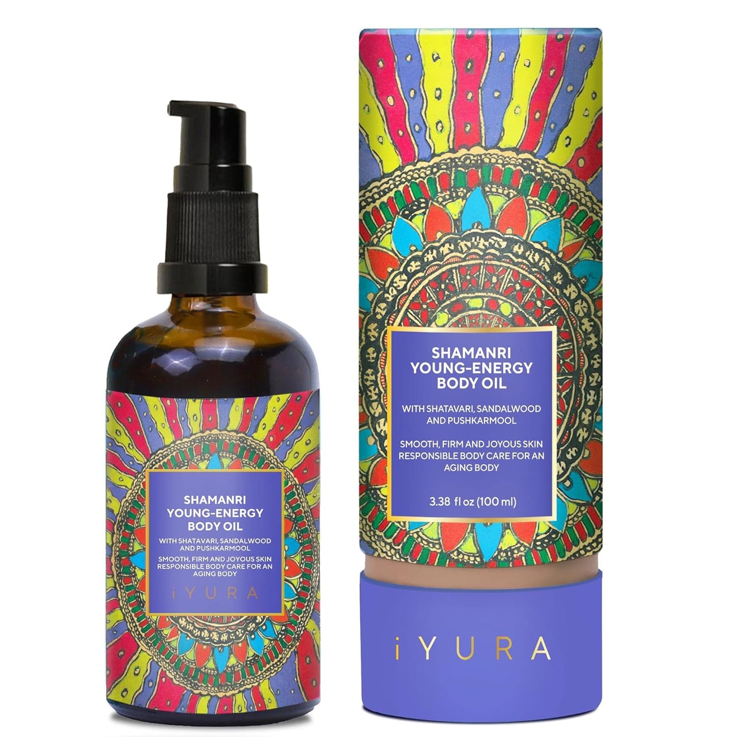 The Ayurveda Experience iYURA Shamanri Body Oil – Lightweight Pro-Age Body Oil for Luxuriously Soft Skin, 3.38 fl oz