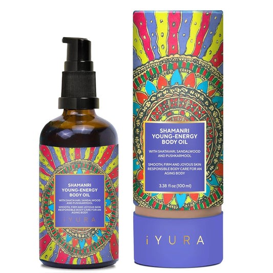 The Ayurveda Experience iYURA Shamanri Body Oil – Lightweight Pro-Age Body Oil for Luxuriously Soft Skin, 3.38 fl oz